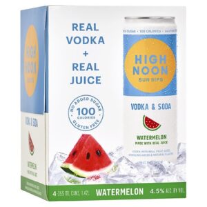 HIGH NOON WATERMELON VODKA SELTZER 4 PACK 335ML CANS