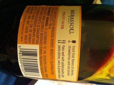 MIRASSOU PINOT NOIR 750ML