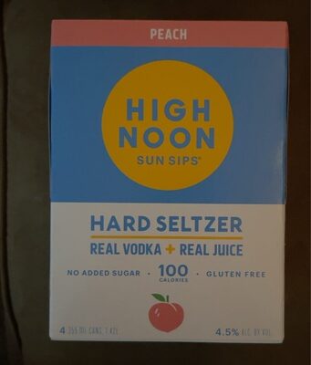 HIGH NOON PEACH VODKA SELTZER 4 PACK 335ML CANS
