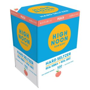 HIGH NOON PEACH VODKA SELTZER 4 PACK 335ML CANS